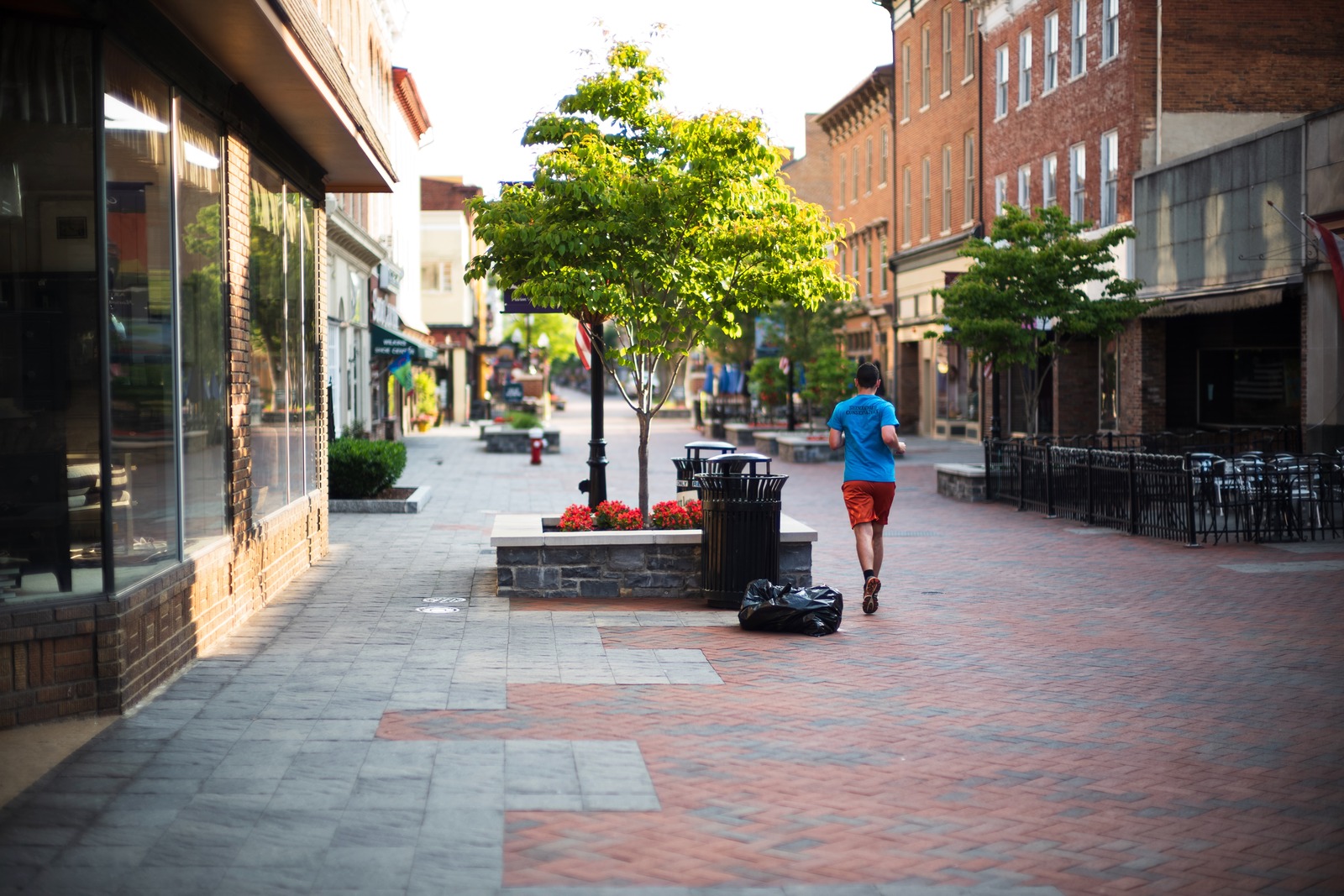 Morning Run in the Quiet Street