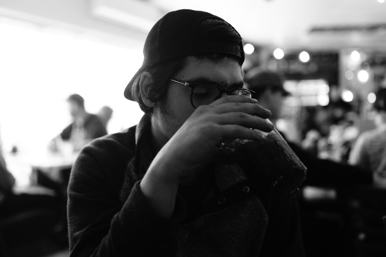 Introspective Moment in Monochrome