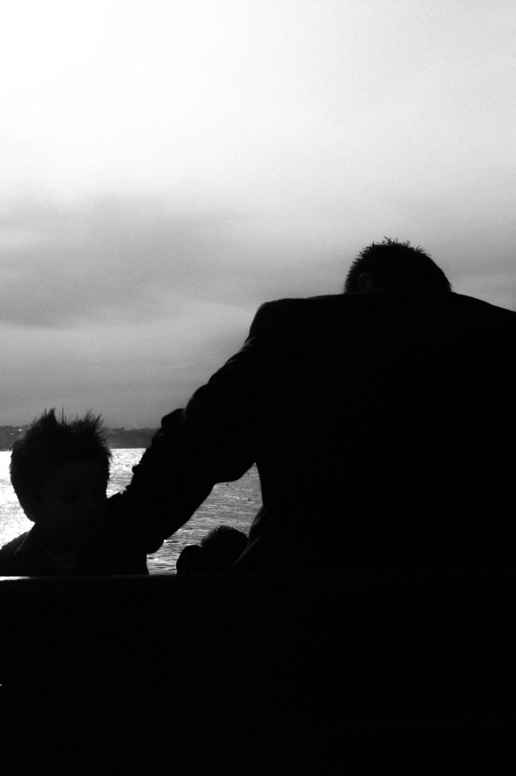 Silhouetted Bonding by the Water