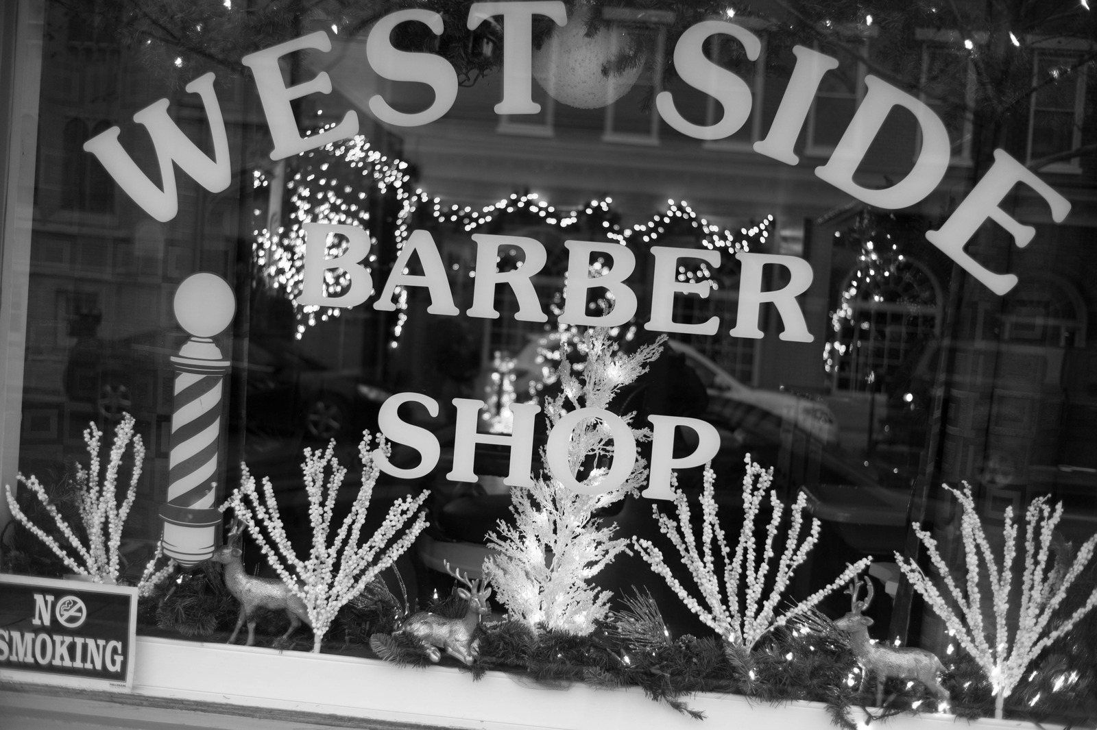 Holiday Barber Shop Window