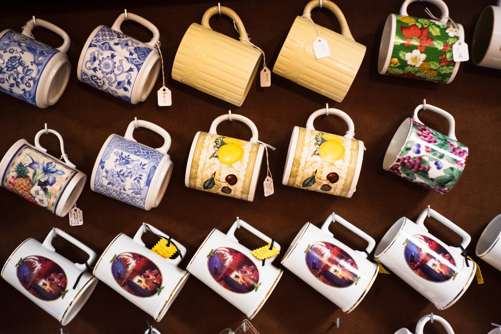 A Colorful Array of Mugs