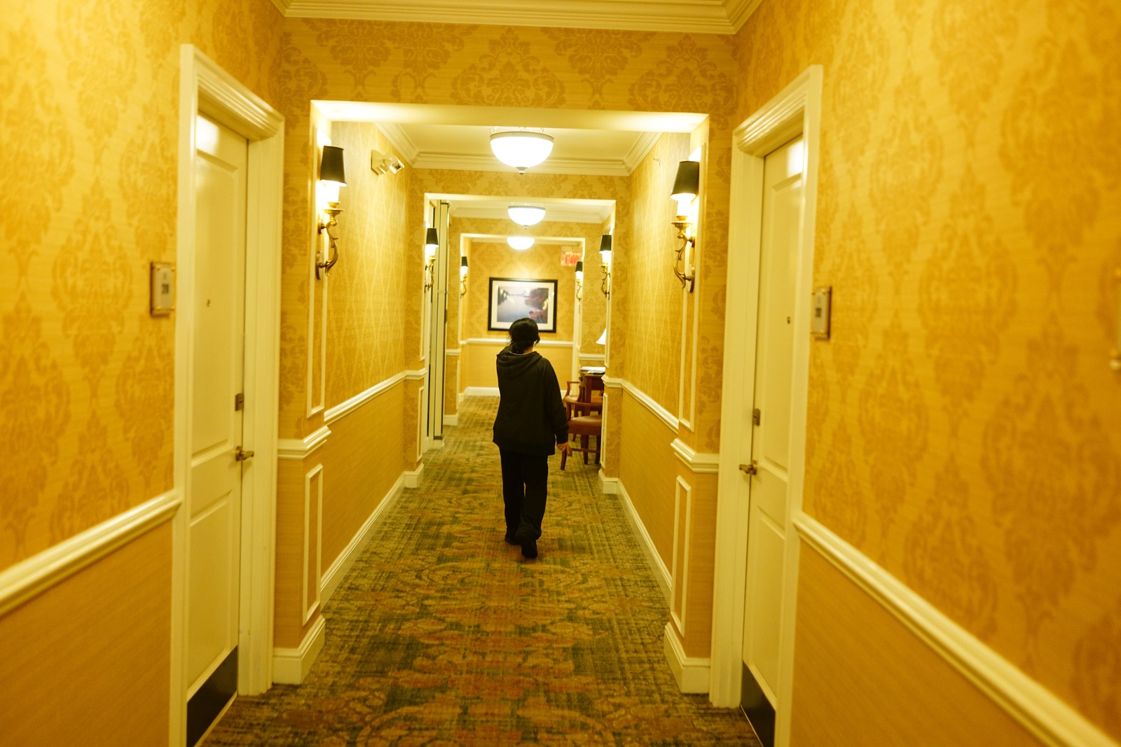 Solitary Walk in a Golden Hall