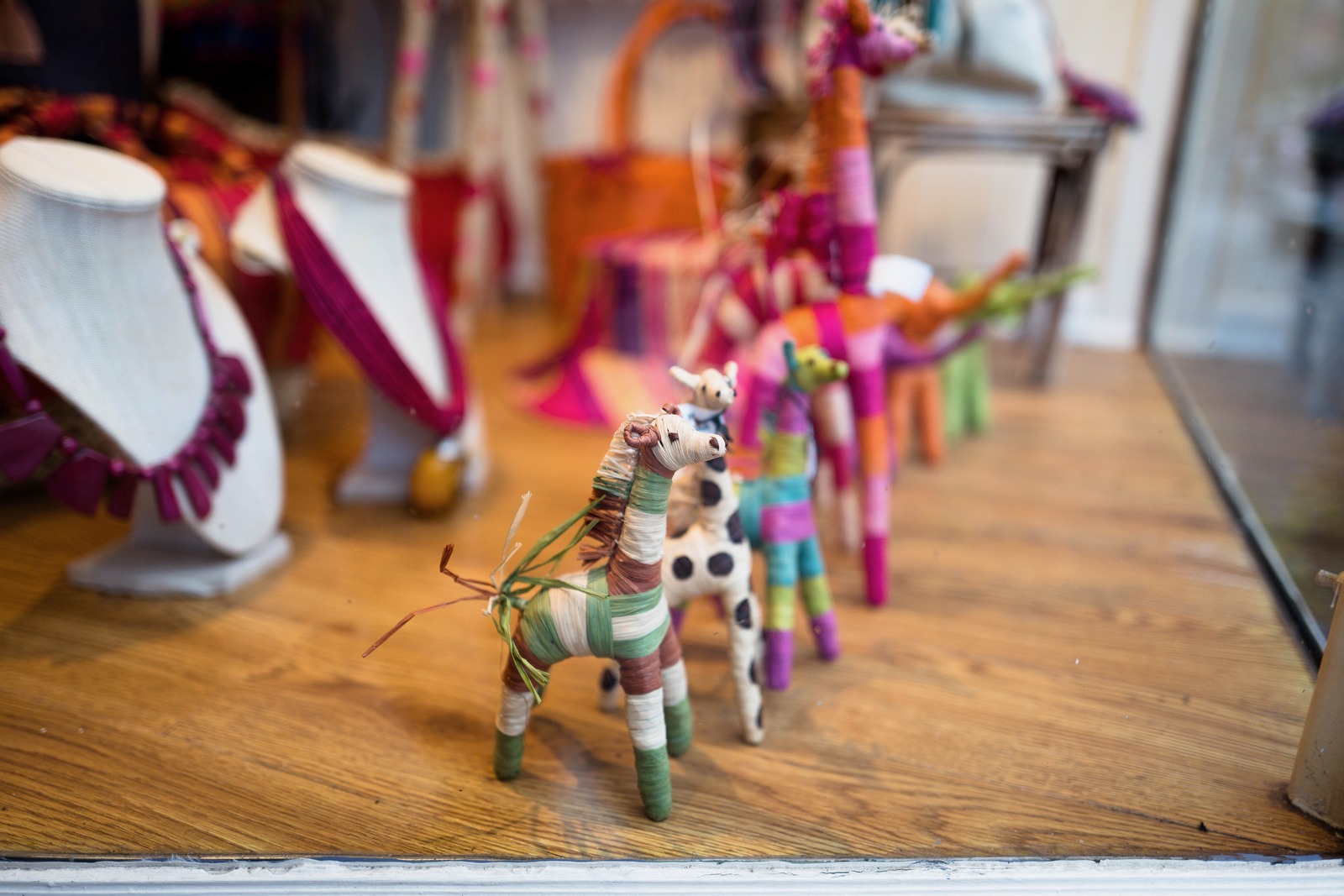 Whimsical Display of Giraffes