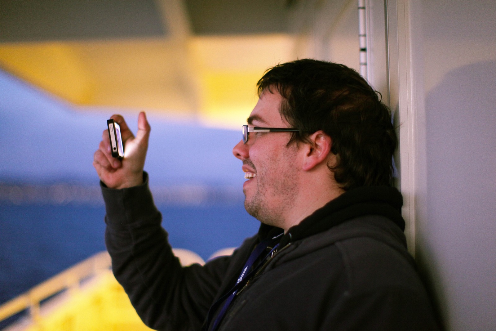 Joyful Moment at Sea