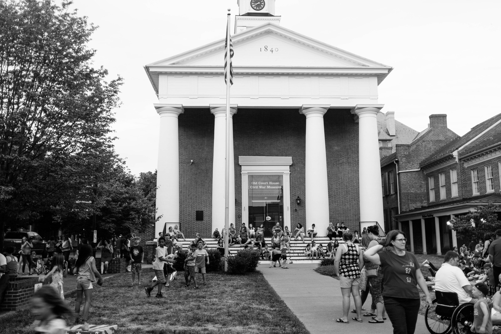 Community Gathering at Dusk