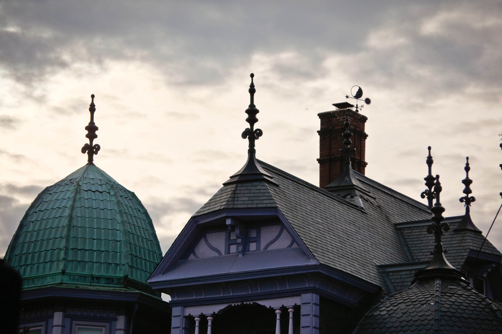 Whimsical Rooftops at Dusk