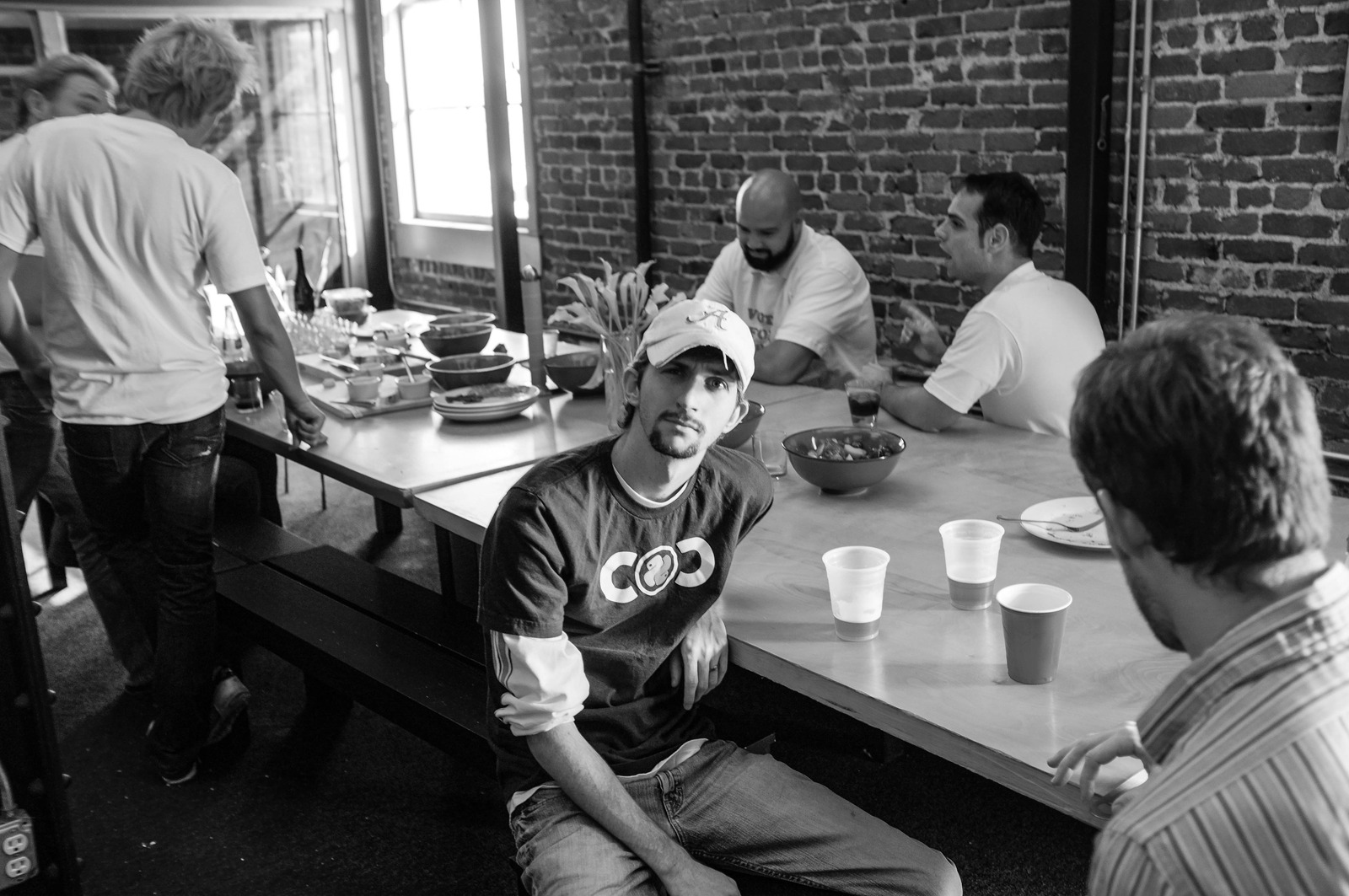 Casual Gathering in Monochrome