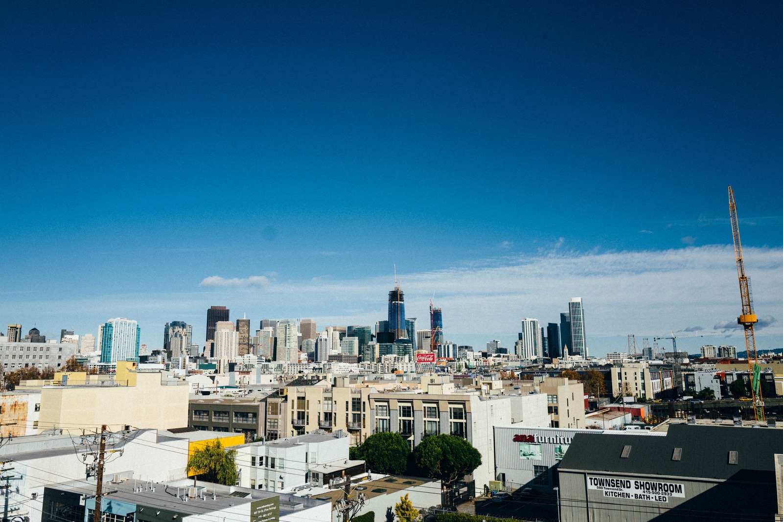 Urban Skyline Under Clear Blue