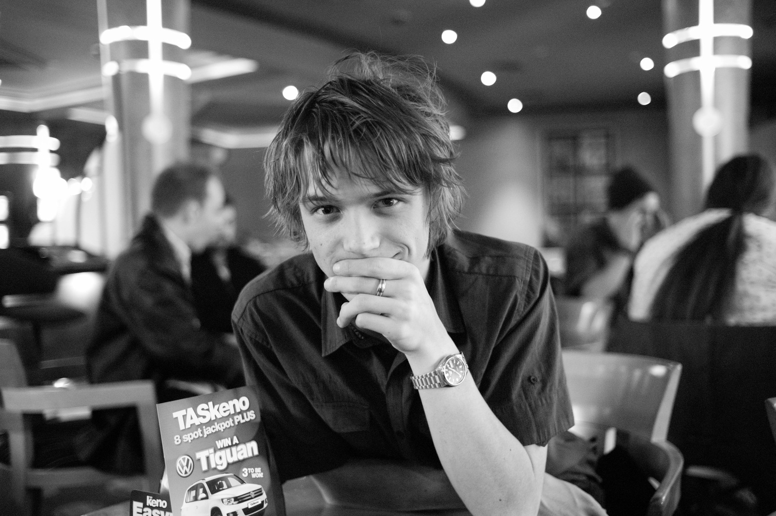 Contemplative Moment in Monochrome