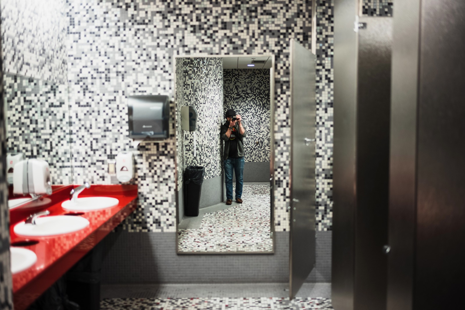 Reflections in a Modern Restroom