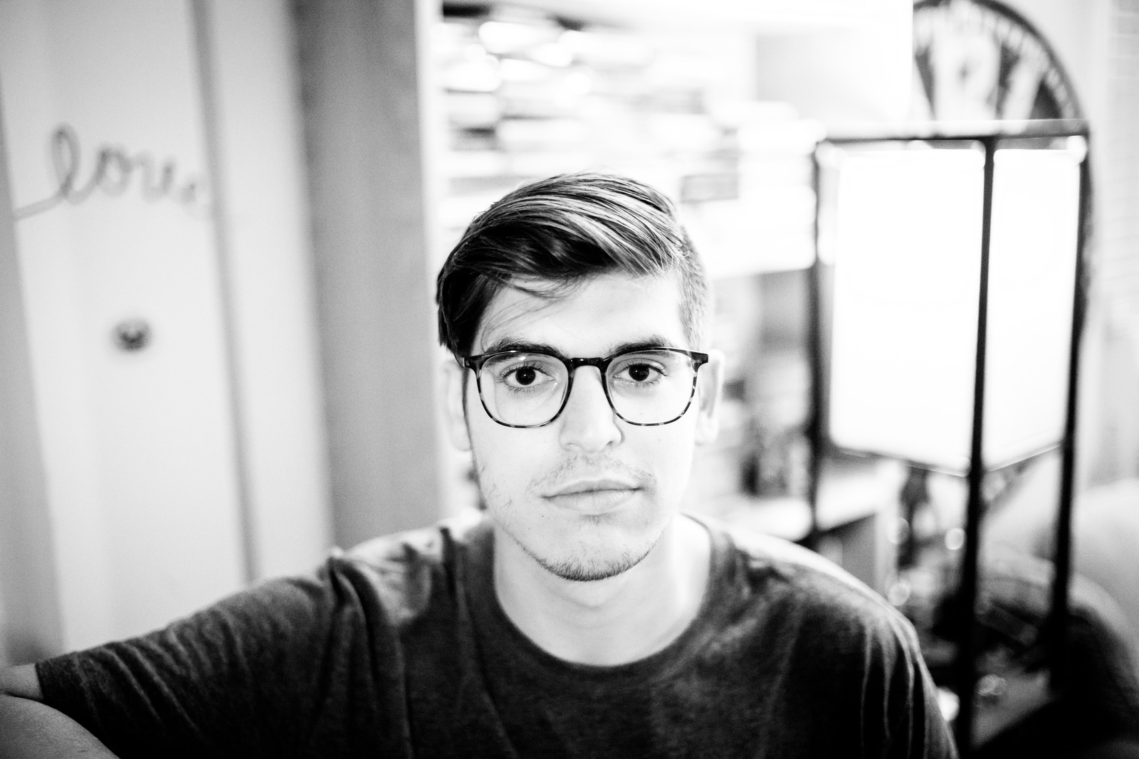 Contemplative Portrait in Monochrome