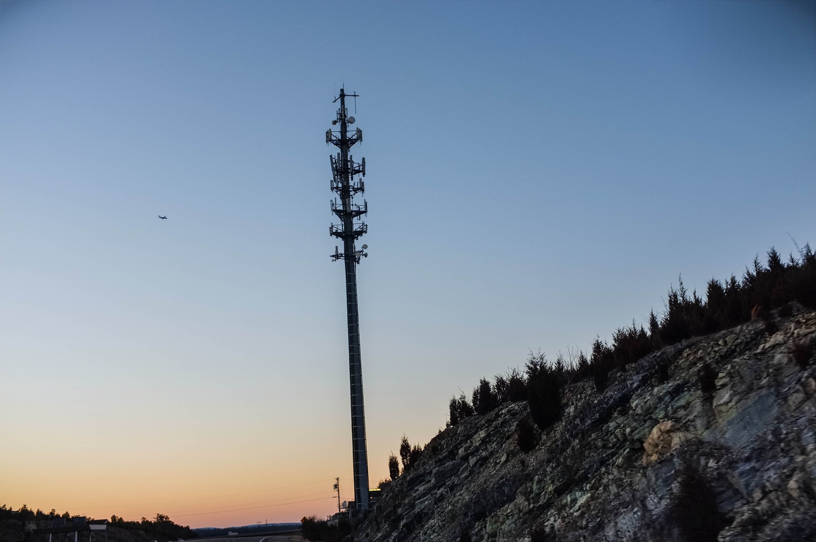 Lonely Signal Tower at Dusk