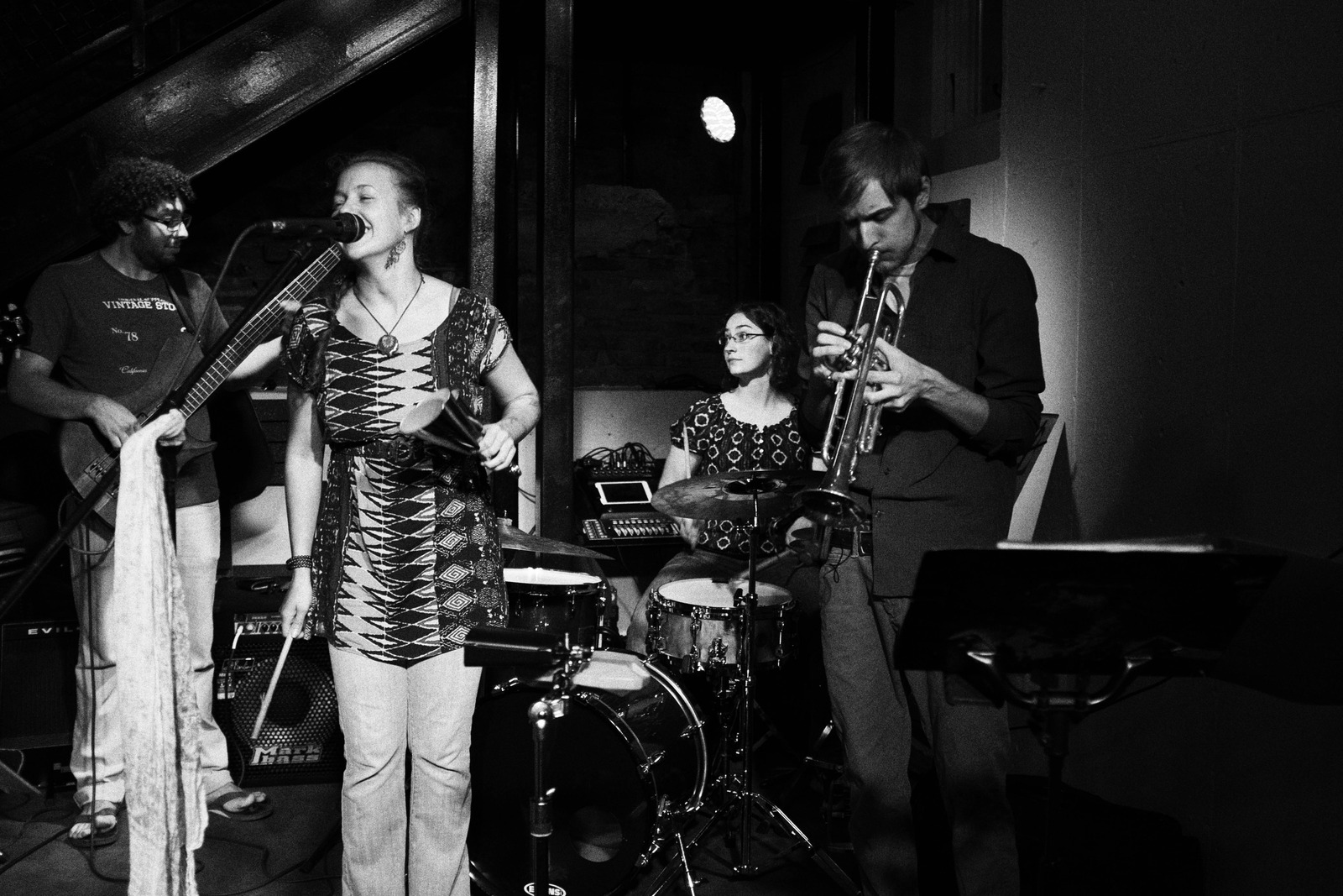 Live Band in Monochrome