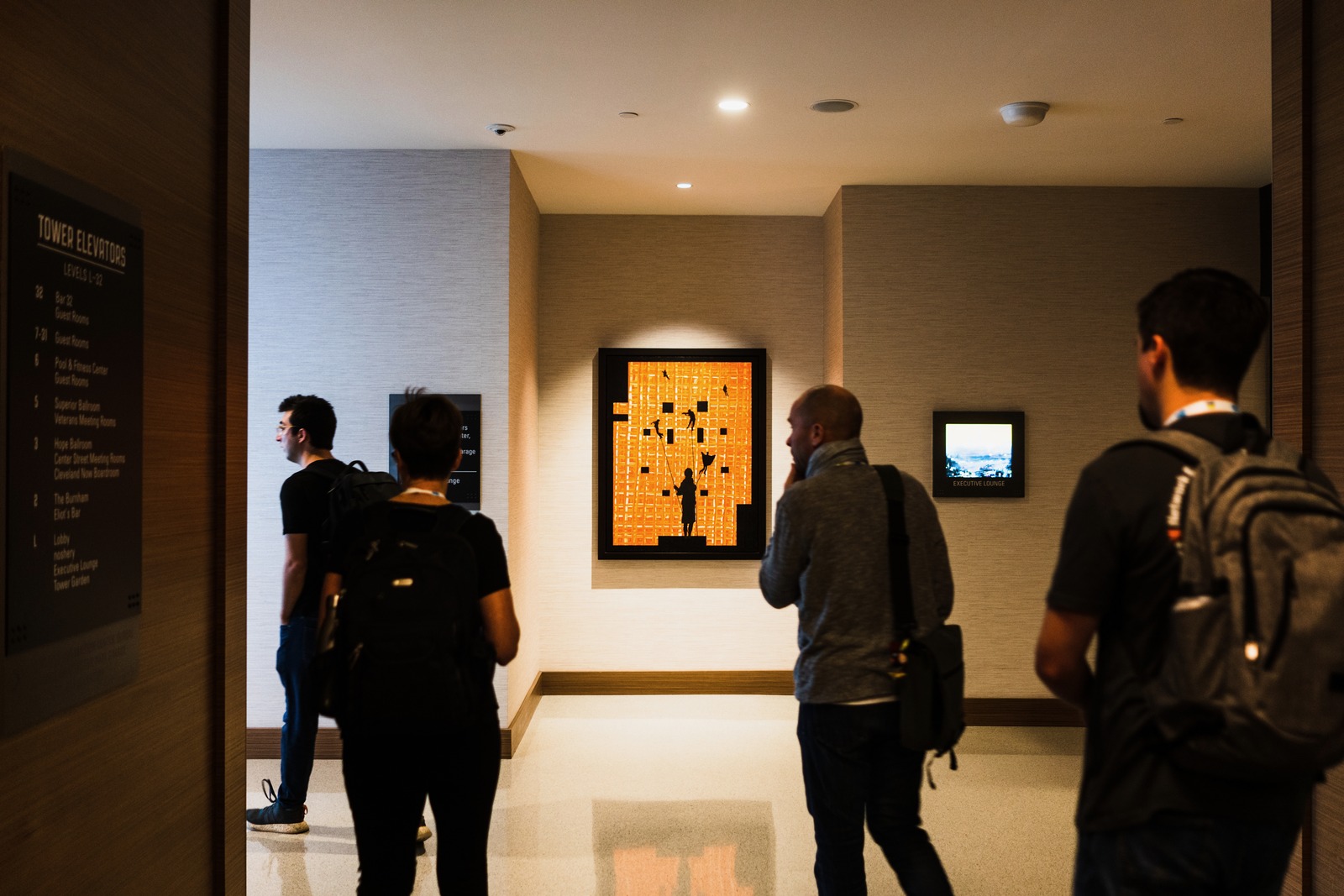 Art Encounter in a Hallway