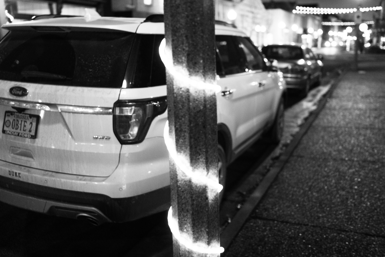 Urban Nightscape with Holiday Glow