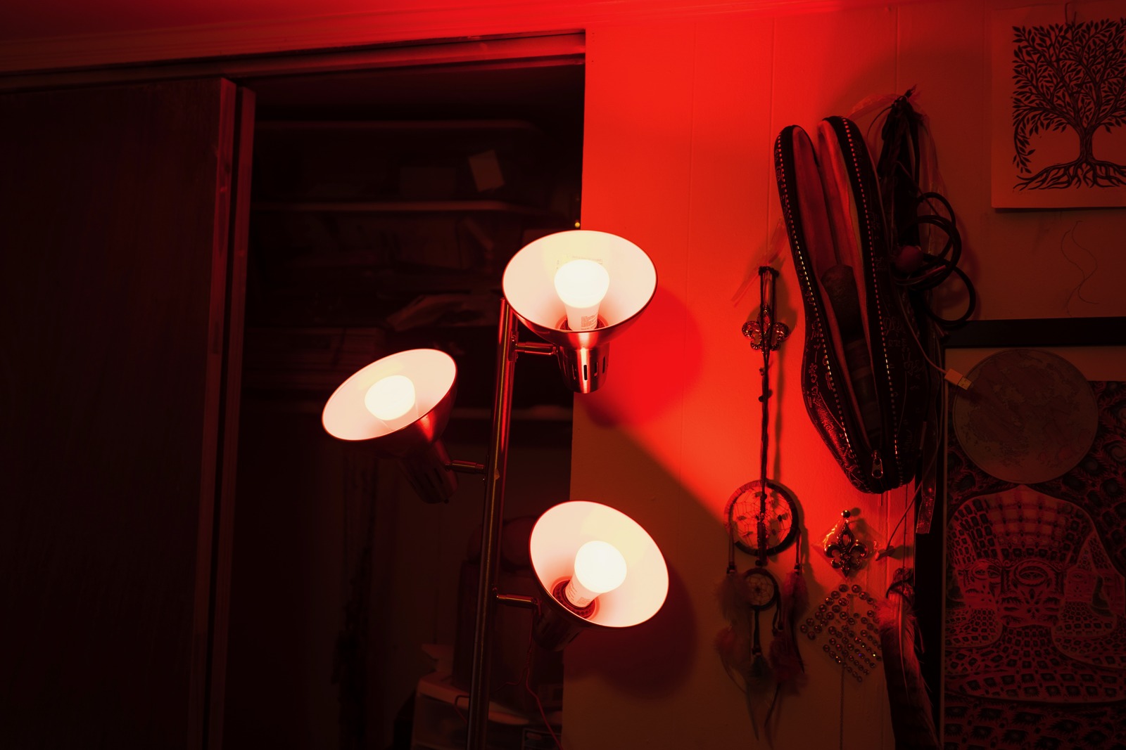 Crimson Glow in a Cozy Space