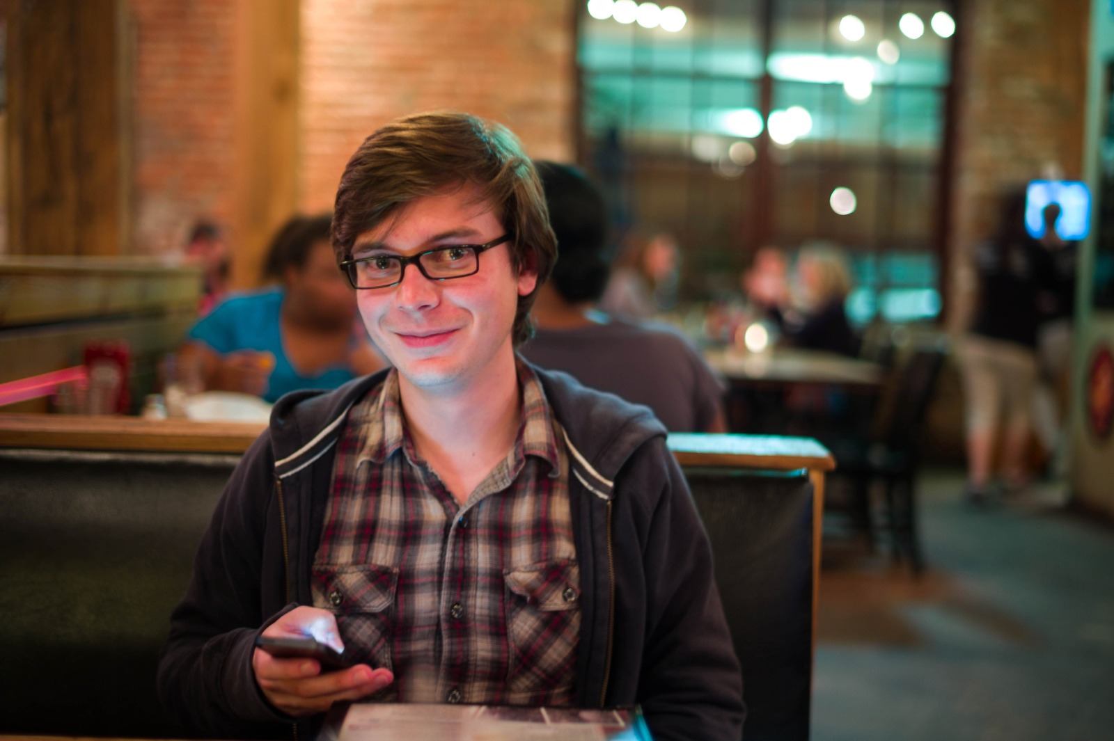 A Moment in a Busy Café