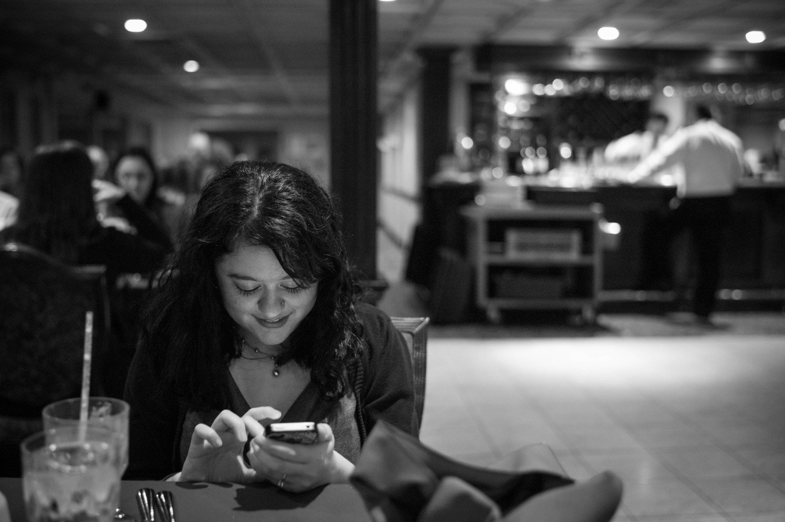 Quiet Connection in Black and White