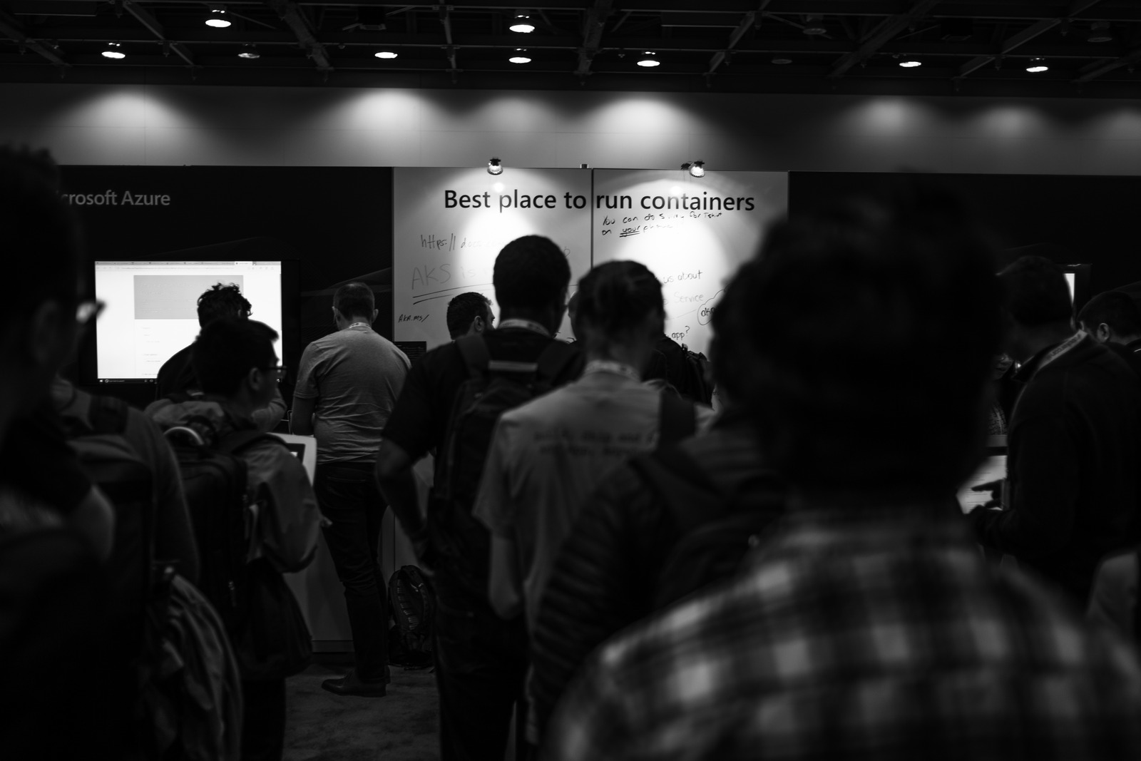 Crowd in Shadowy Focus