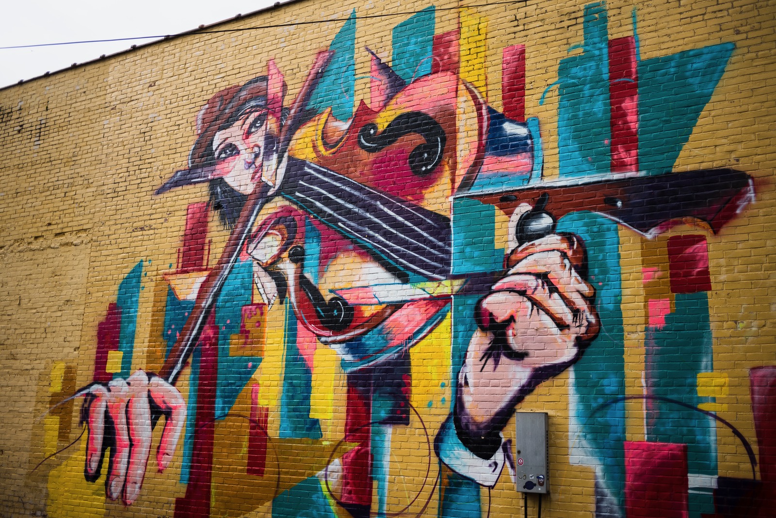 Vibrant Violinist Mural