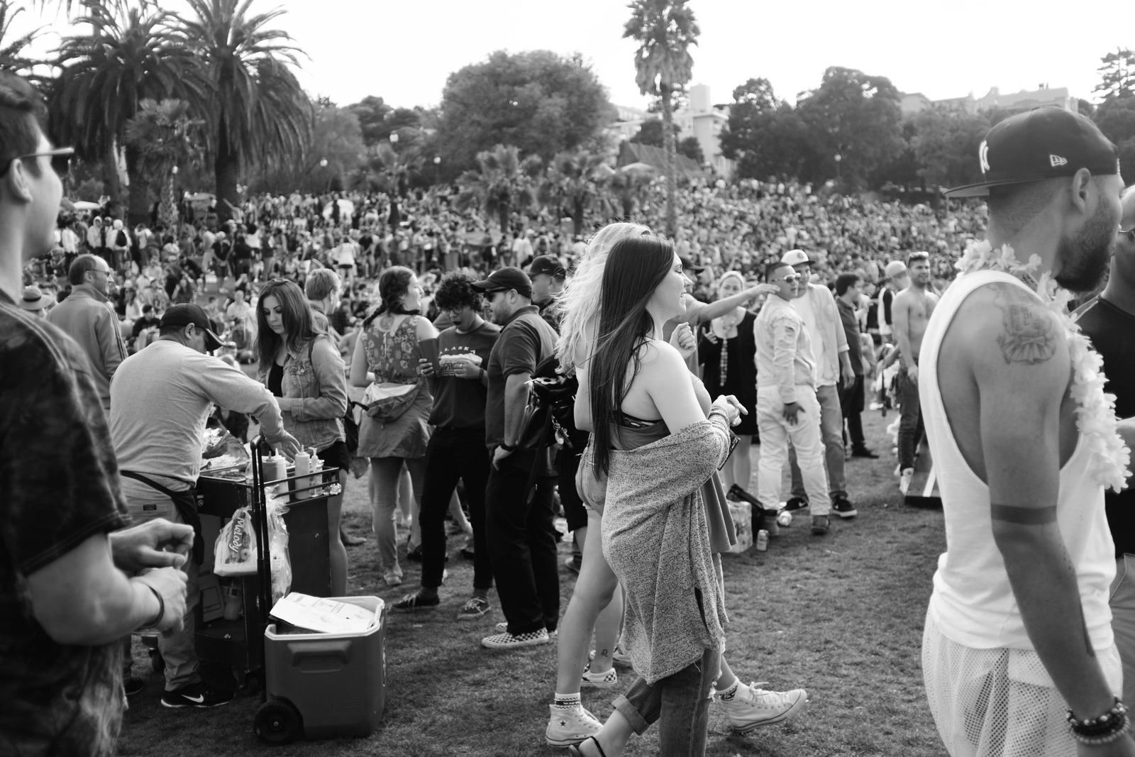 Energetic Gathering in Monochrome