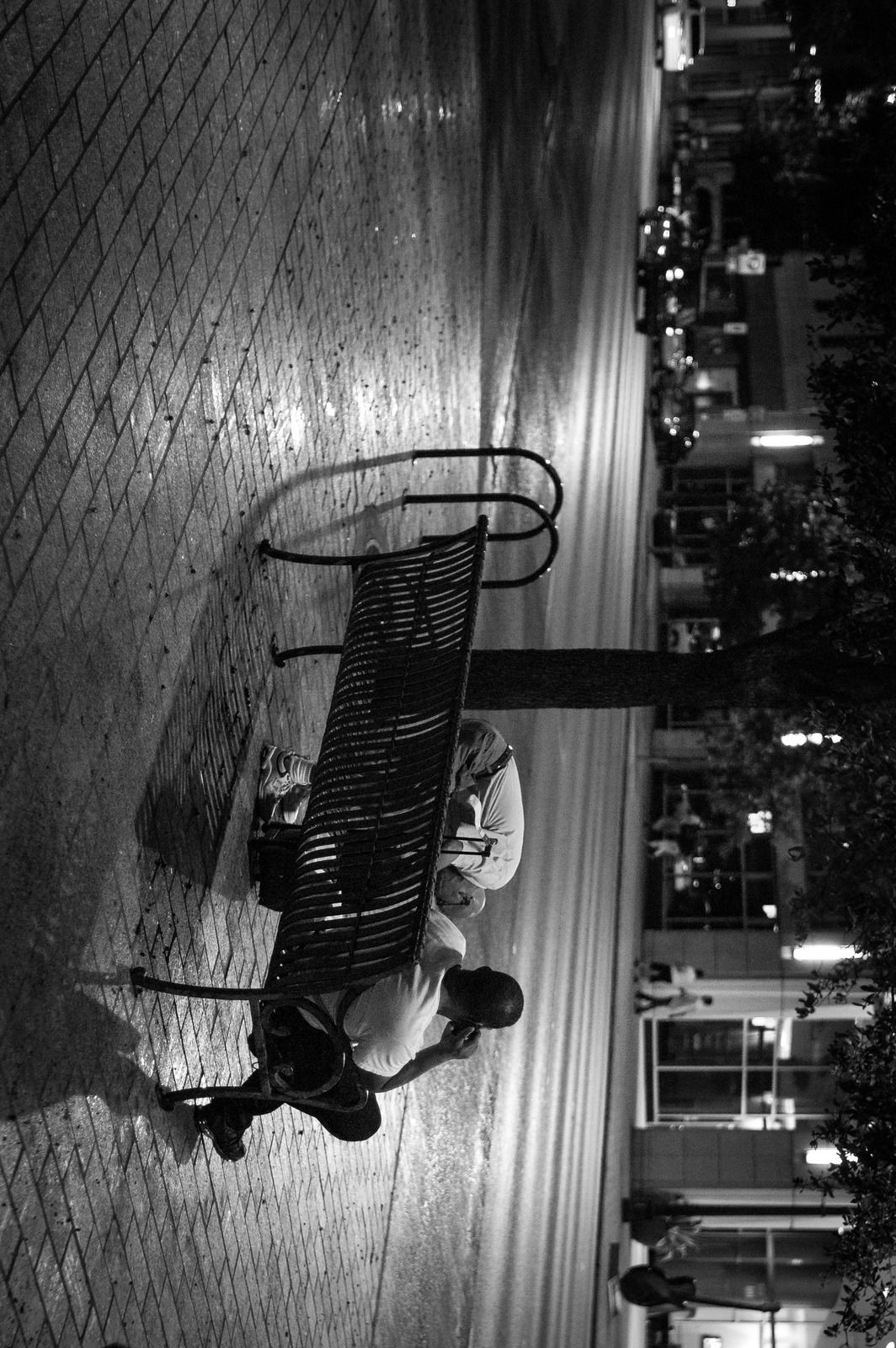 Night Conversations on a Rainy Bench