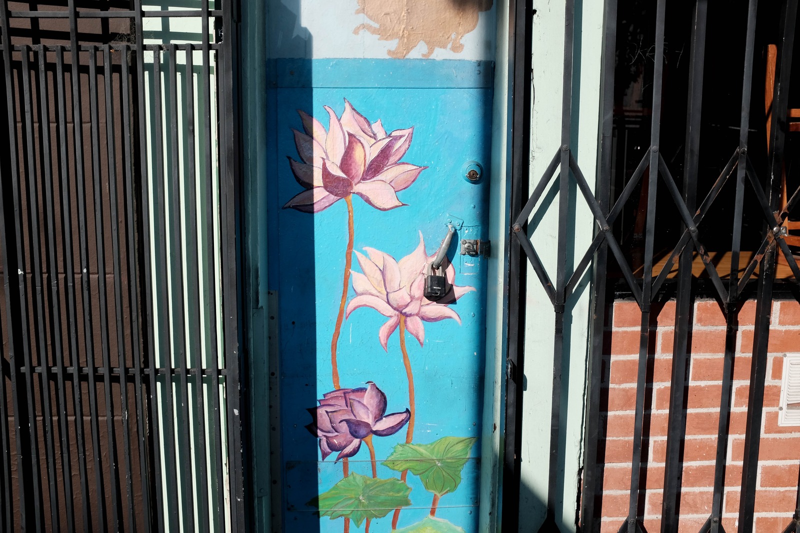 Floral Serenity on a Doorway