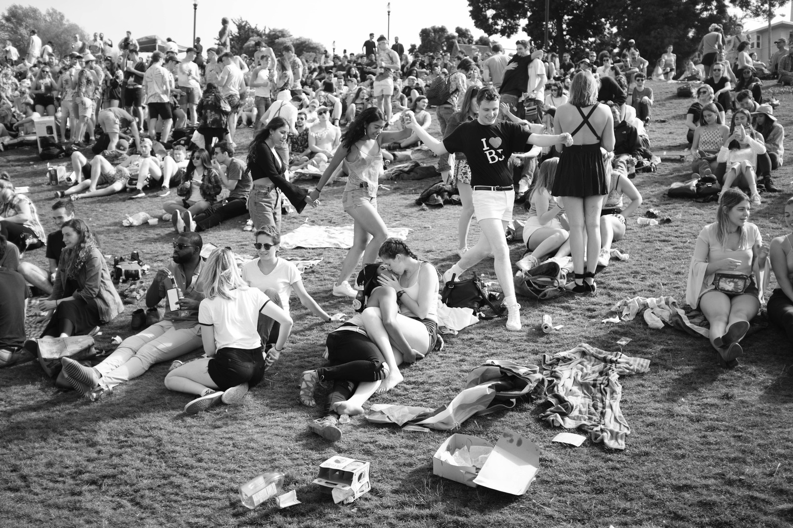 Joyful Crowd in Motion