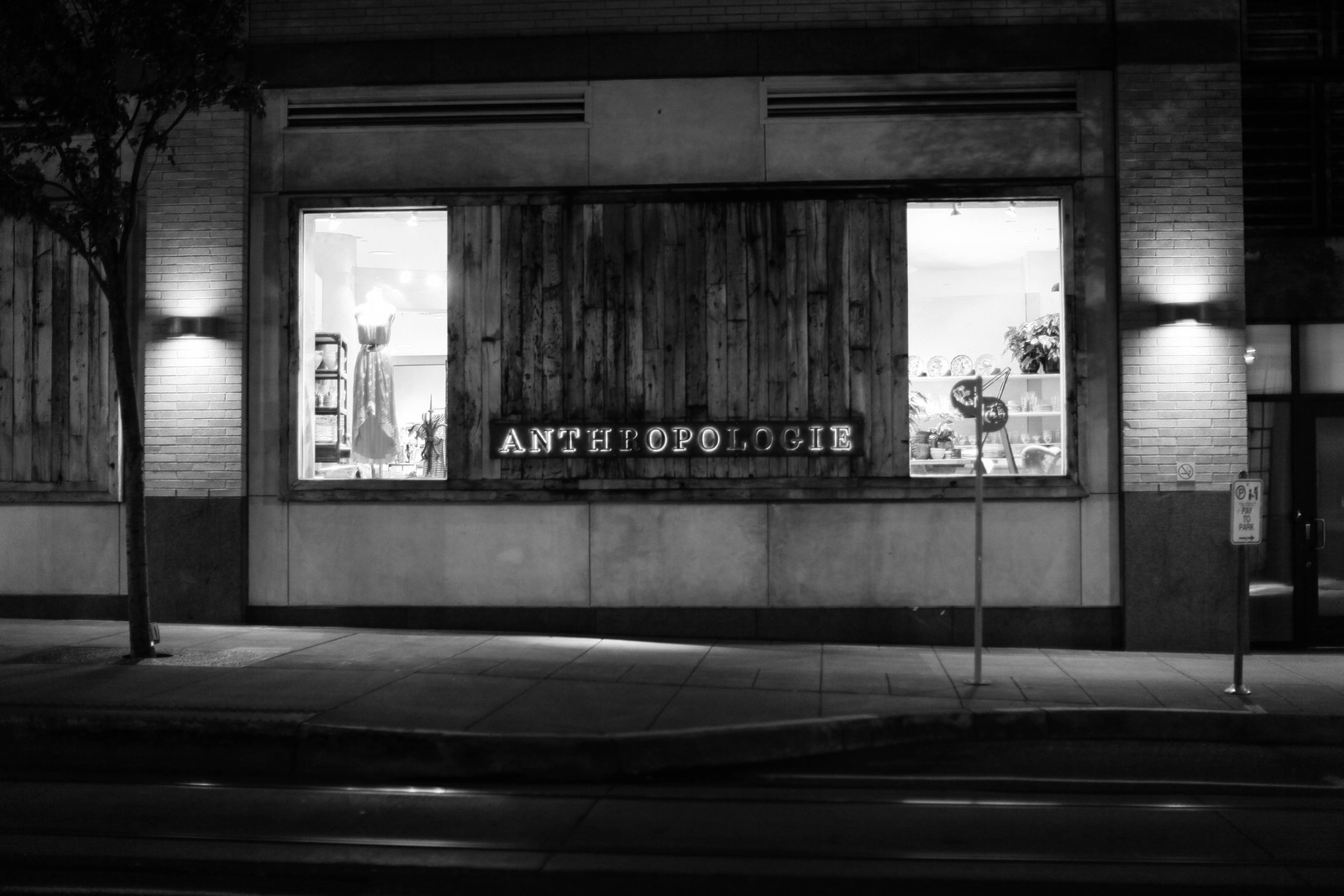 Urban Storefront at Night