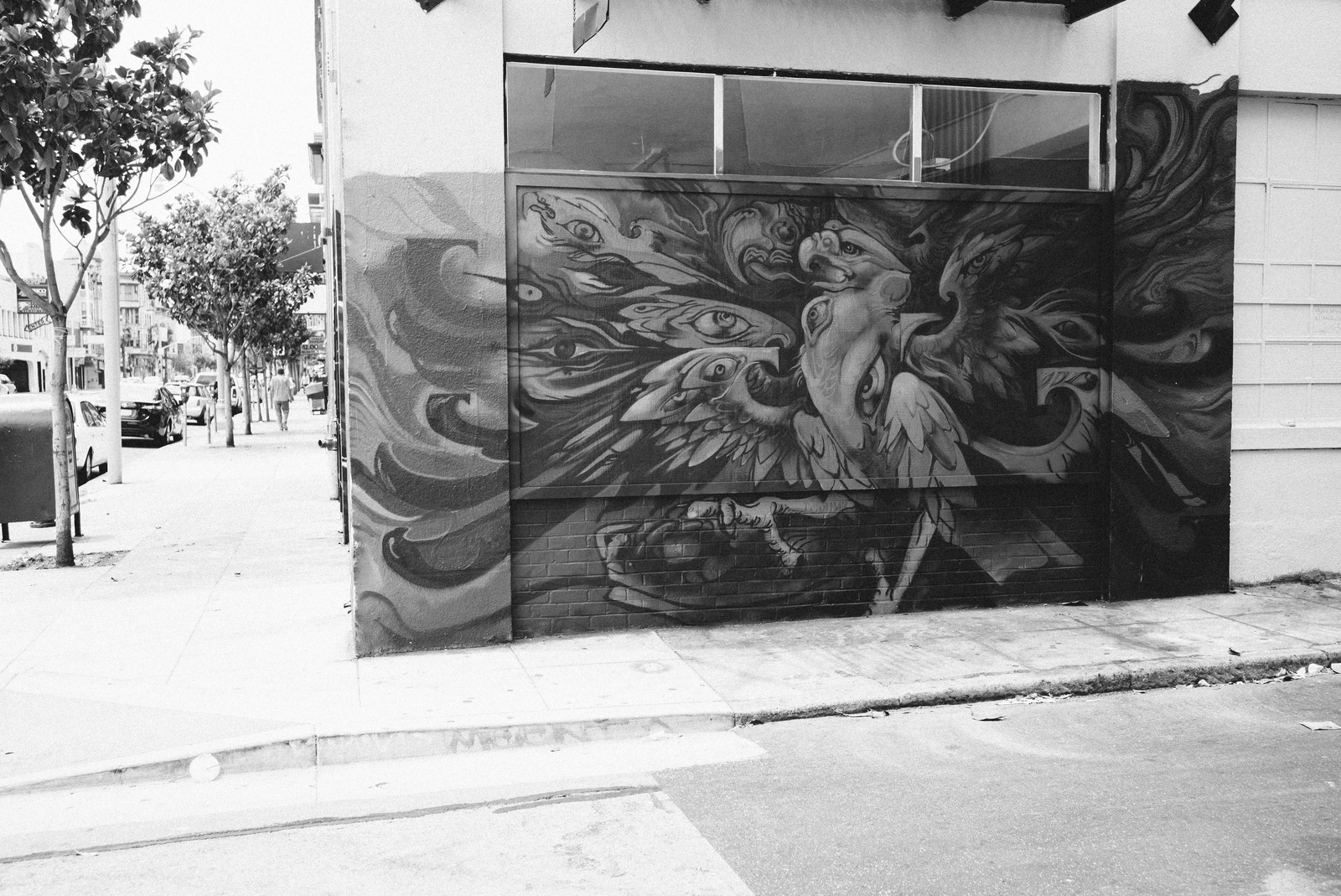 Urban Mural in Monochrome
