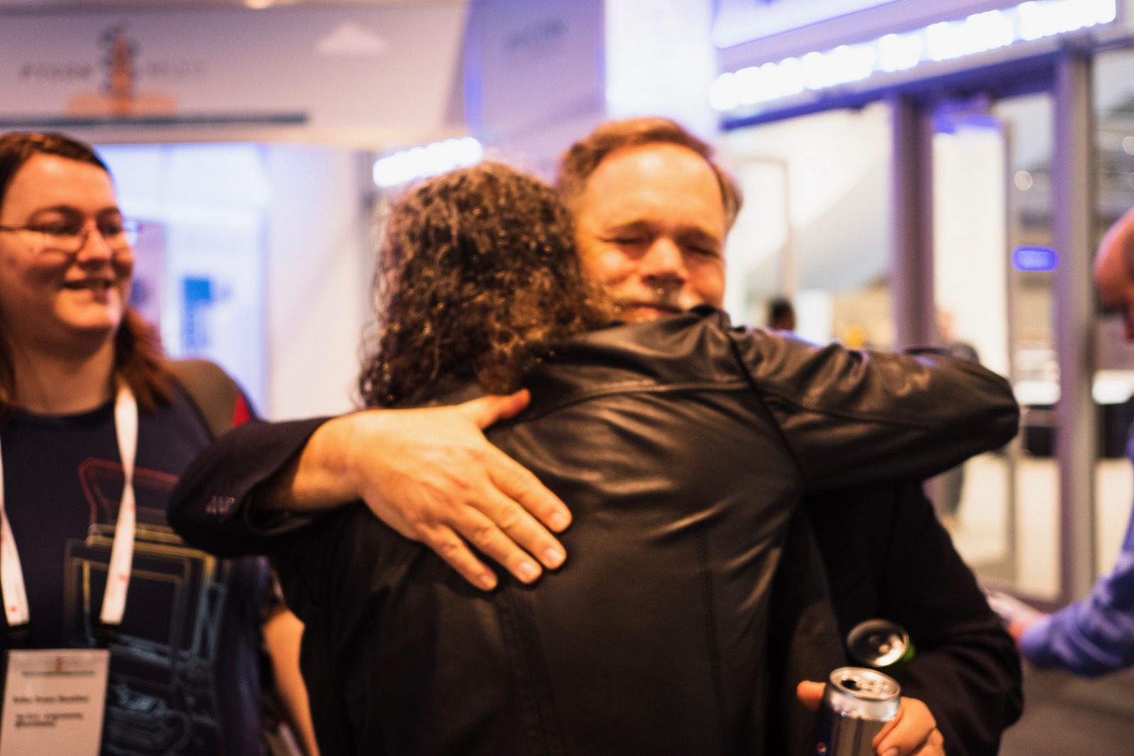 Warm Reunion at an Event