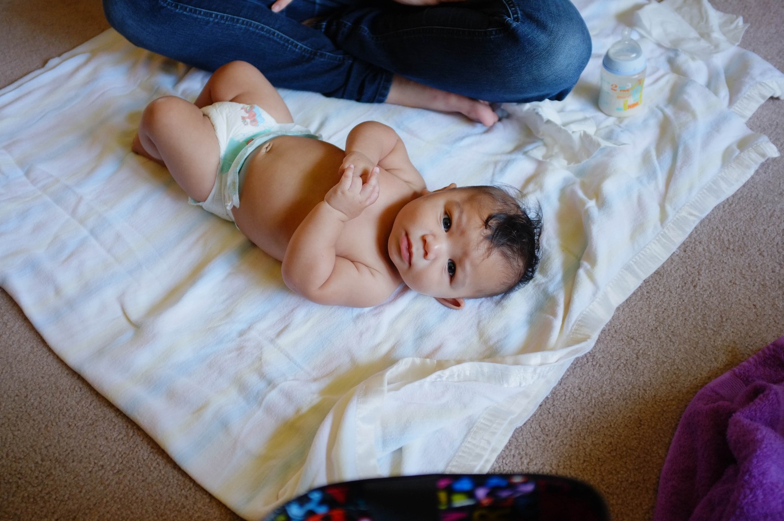 Curious Baby on Blanket