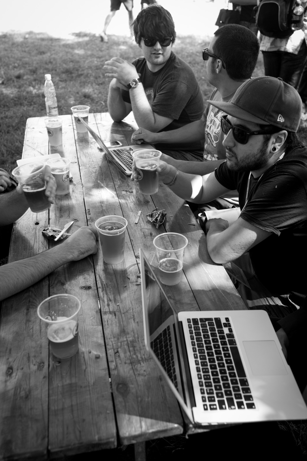 Casual Gathering in Monochrome