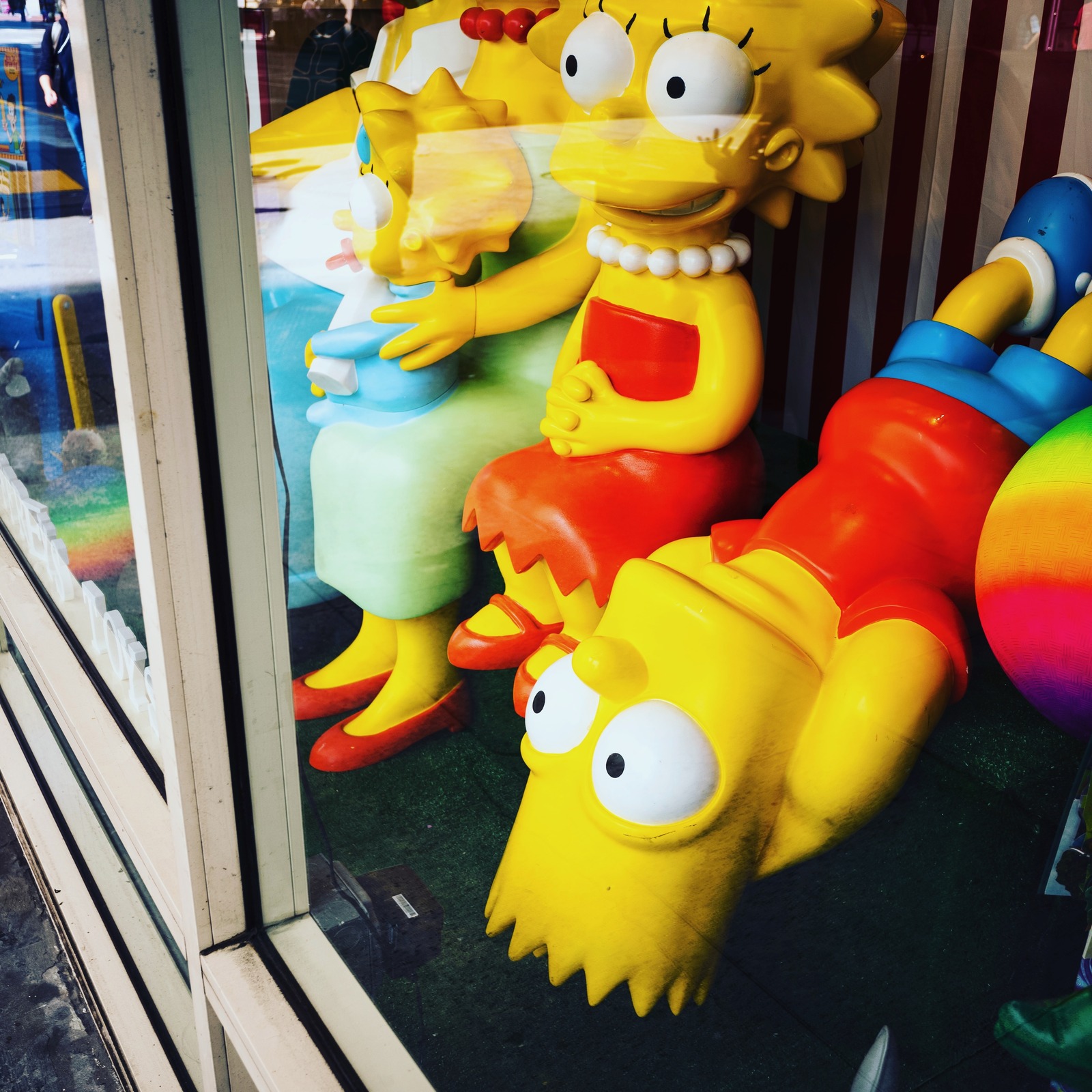 Colorful Cartoons in a Window