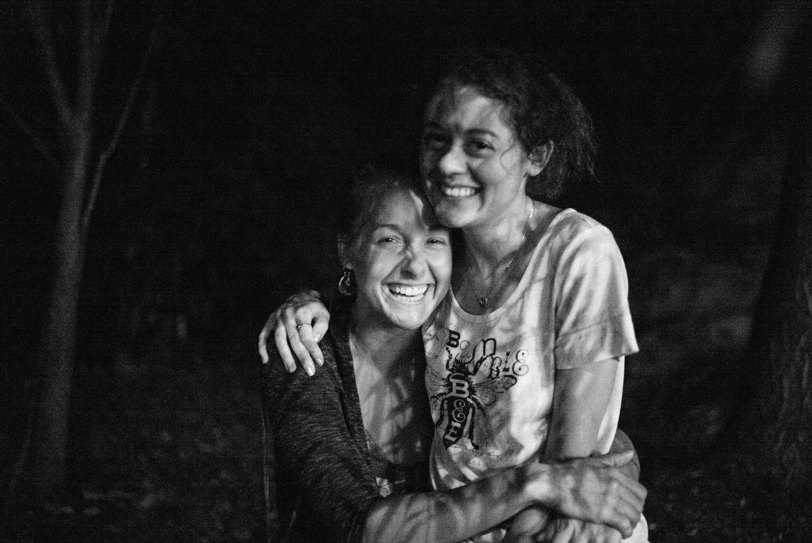 Joyful Embrace in Shadows