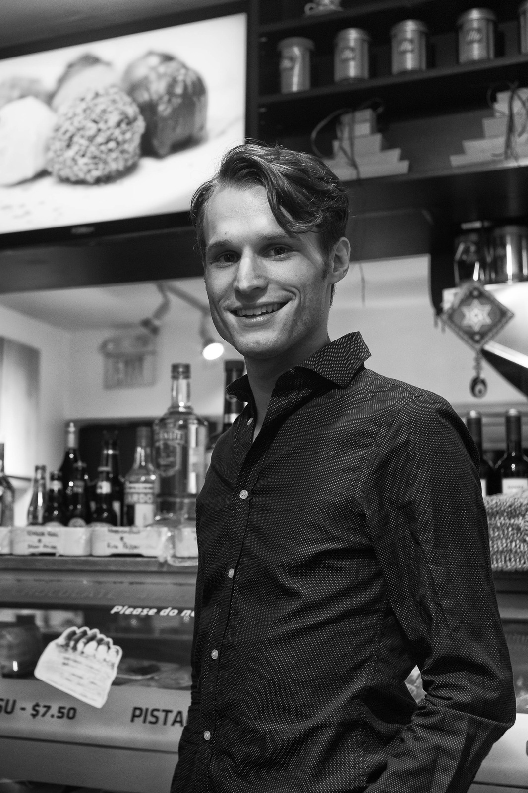 Charming Smile Behind the Bar