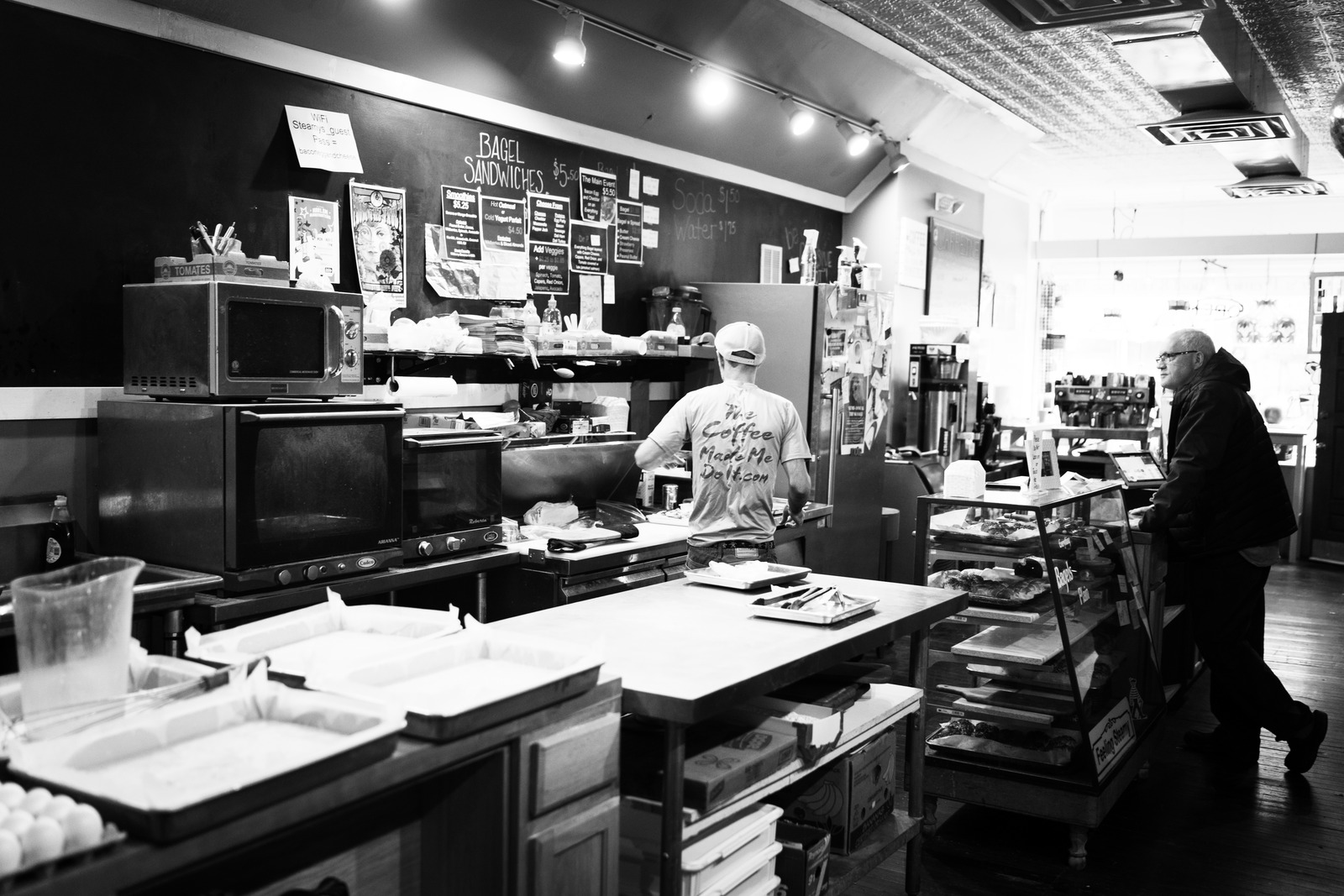 Café Scene in Monochrome