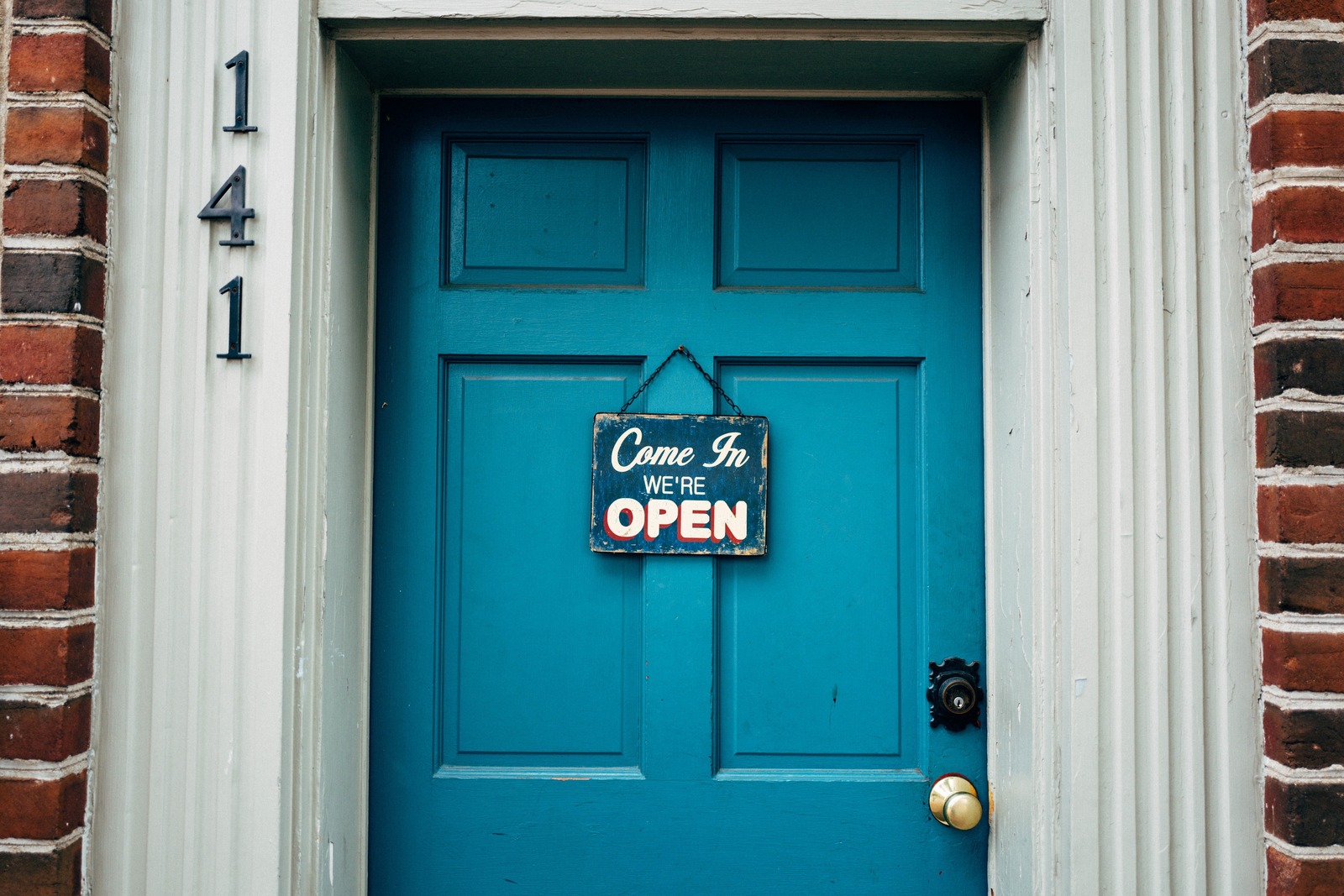 Inviting Blue Entrance
