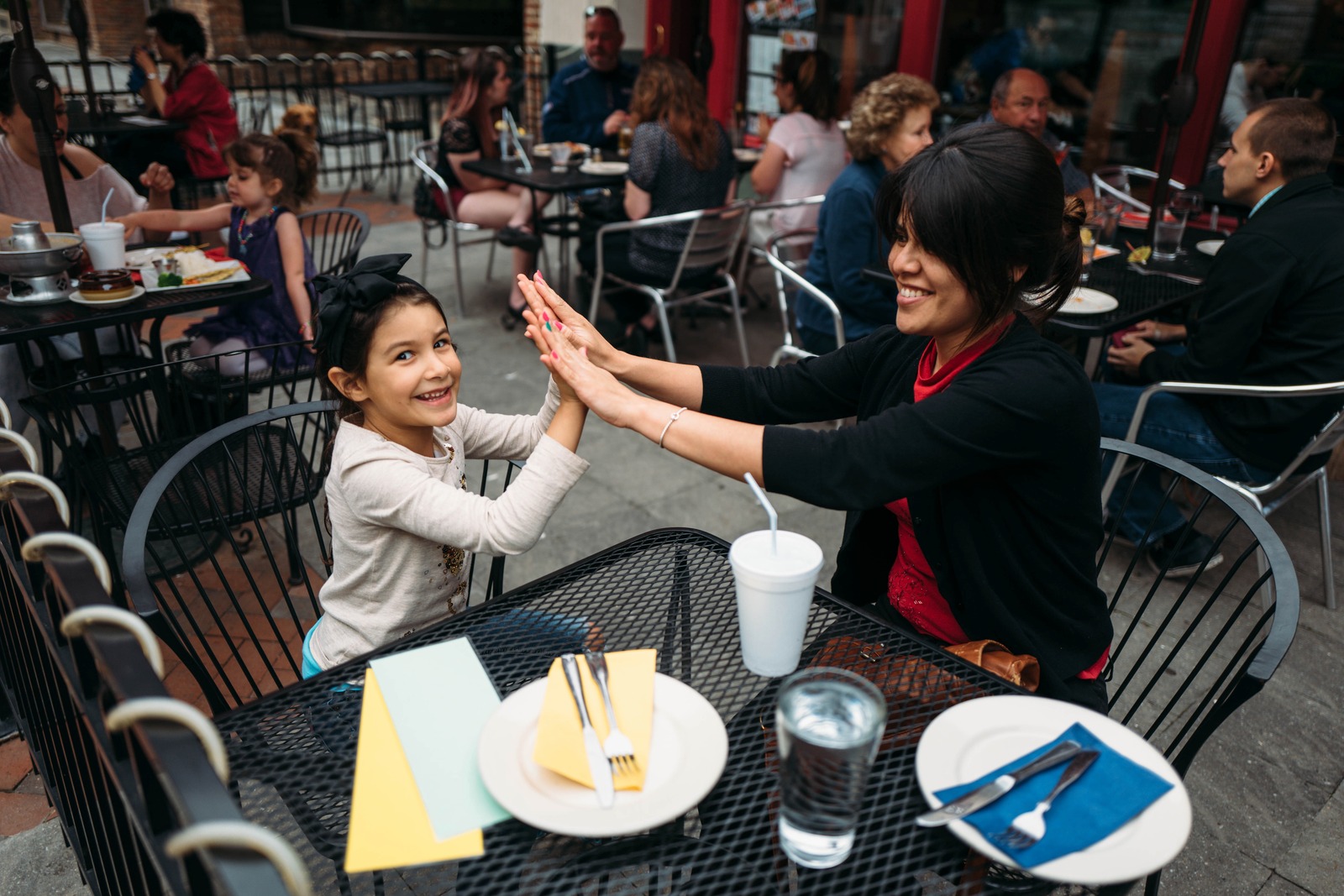 Joyful Bonding at a Café
