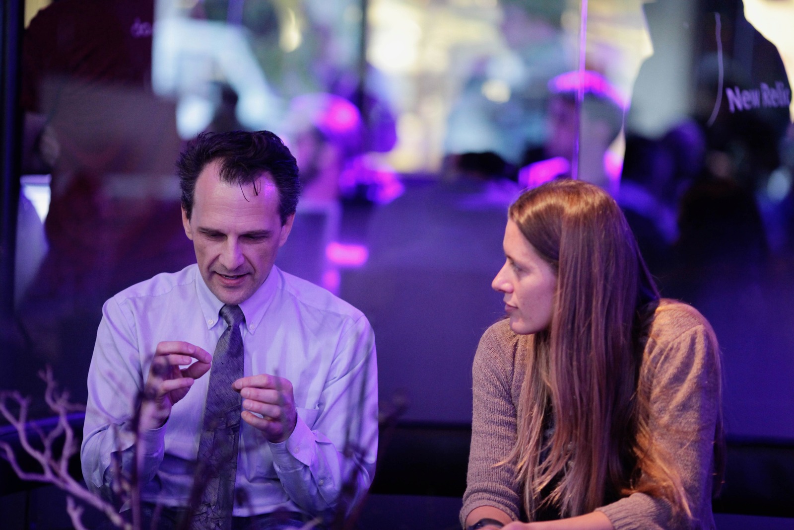 Intimate Conversation in Neon Light