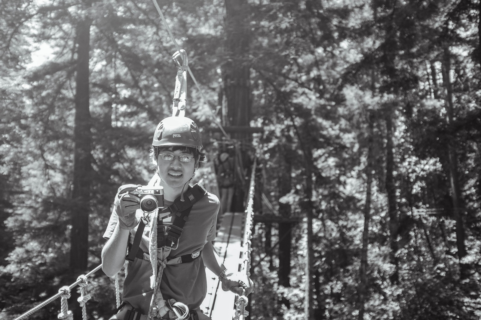 Adventurous Spirit on a Bridge