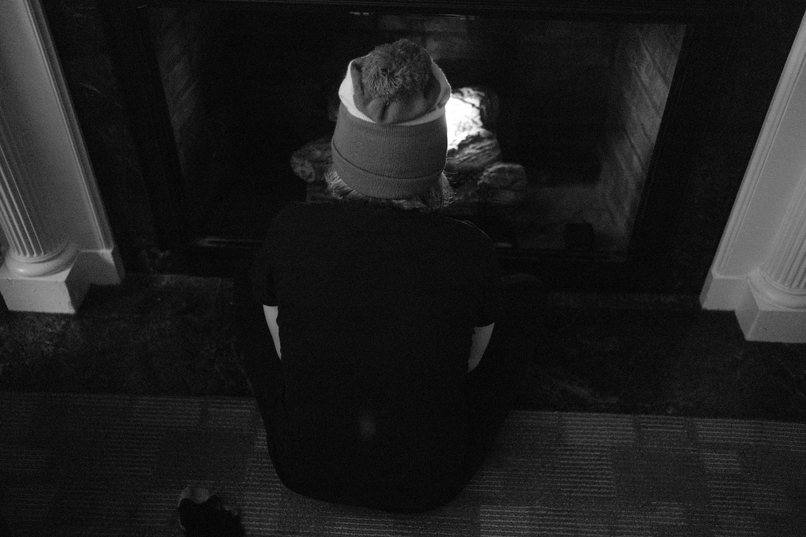 Silent Contemplation by the Fire
