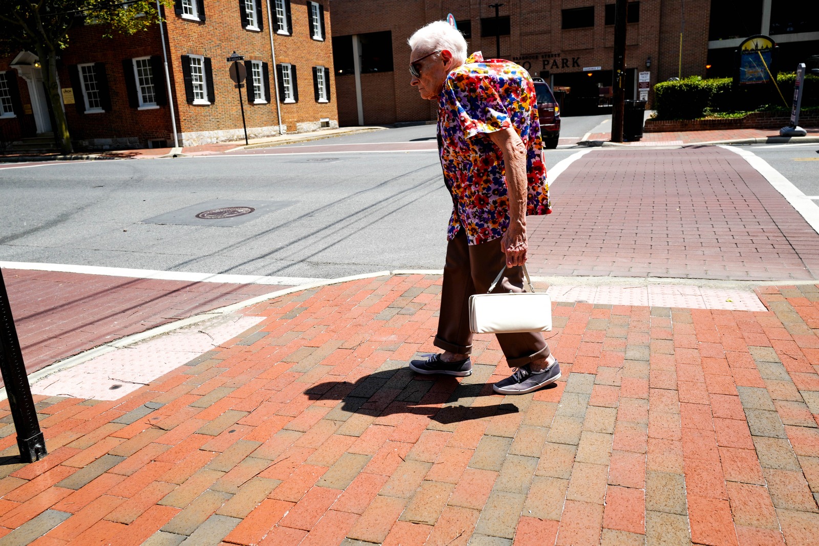 Elderly Stroll in Vivid Colors