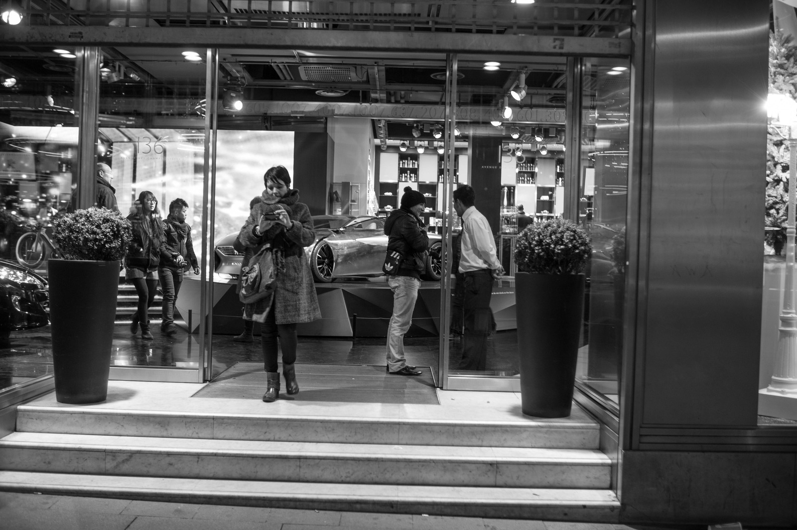 Urban Nightlife in Monochrome