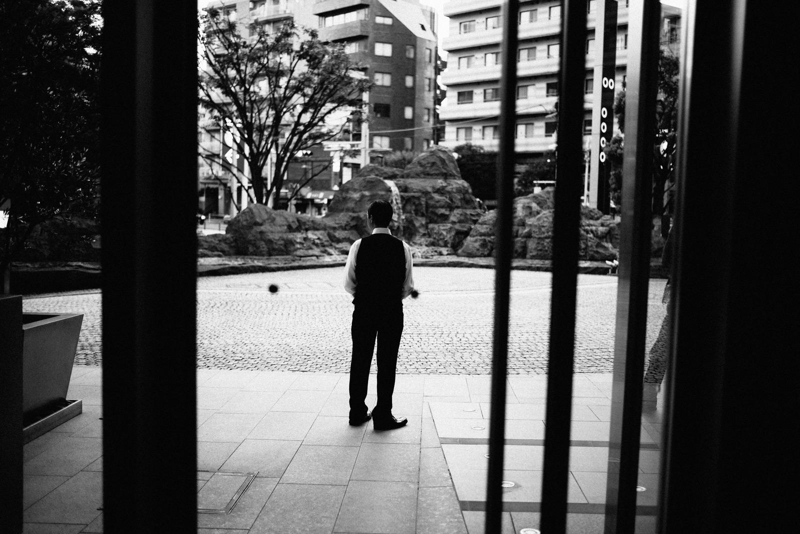 Contemplation Amidst Urban Serenity