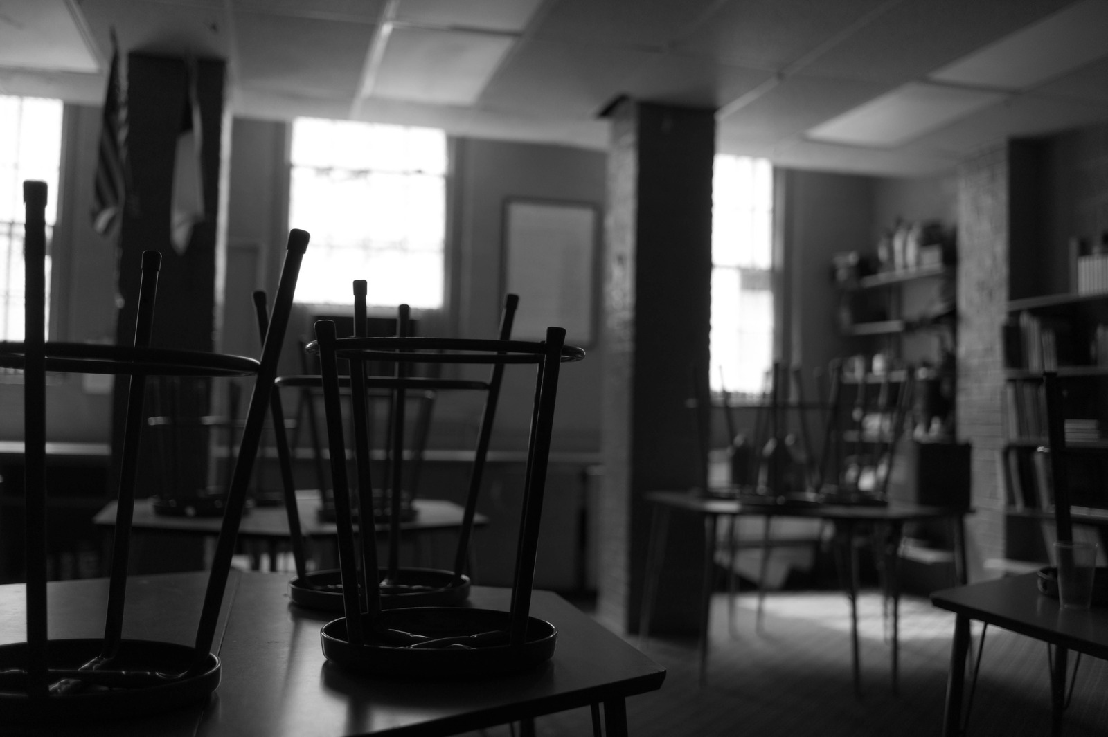 Abandoned Classroom Shadows