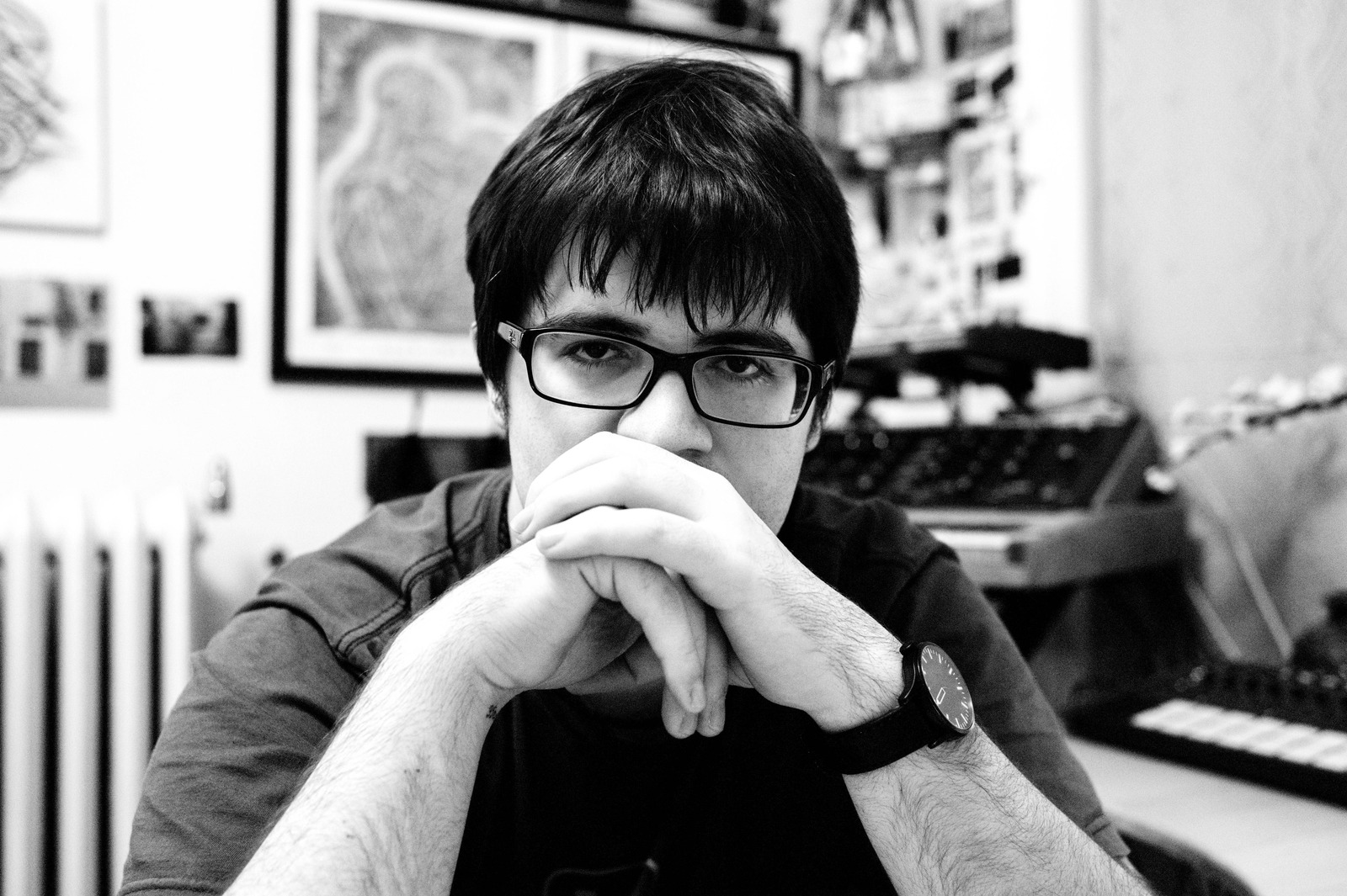 Contemplative Portrait in Monochrome