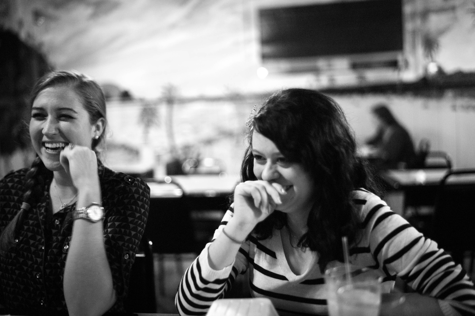 Joyful Laughter in Monochrome