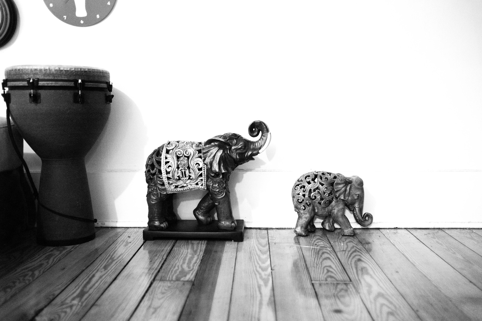 Whimsical Elephants in Contrast