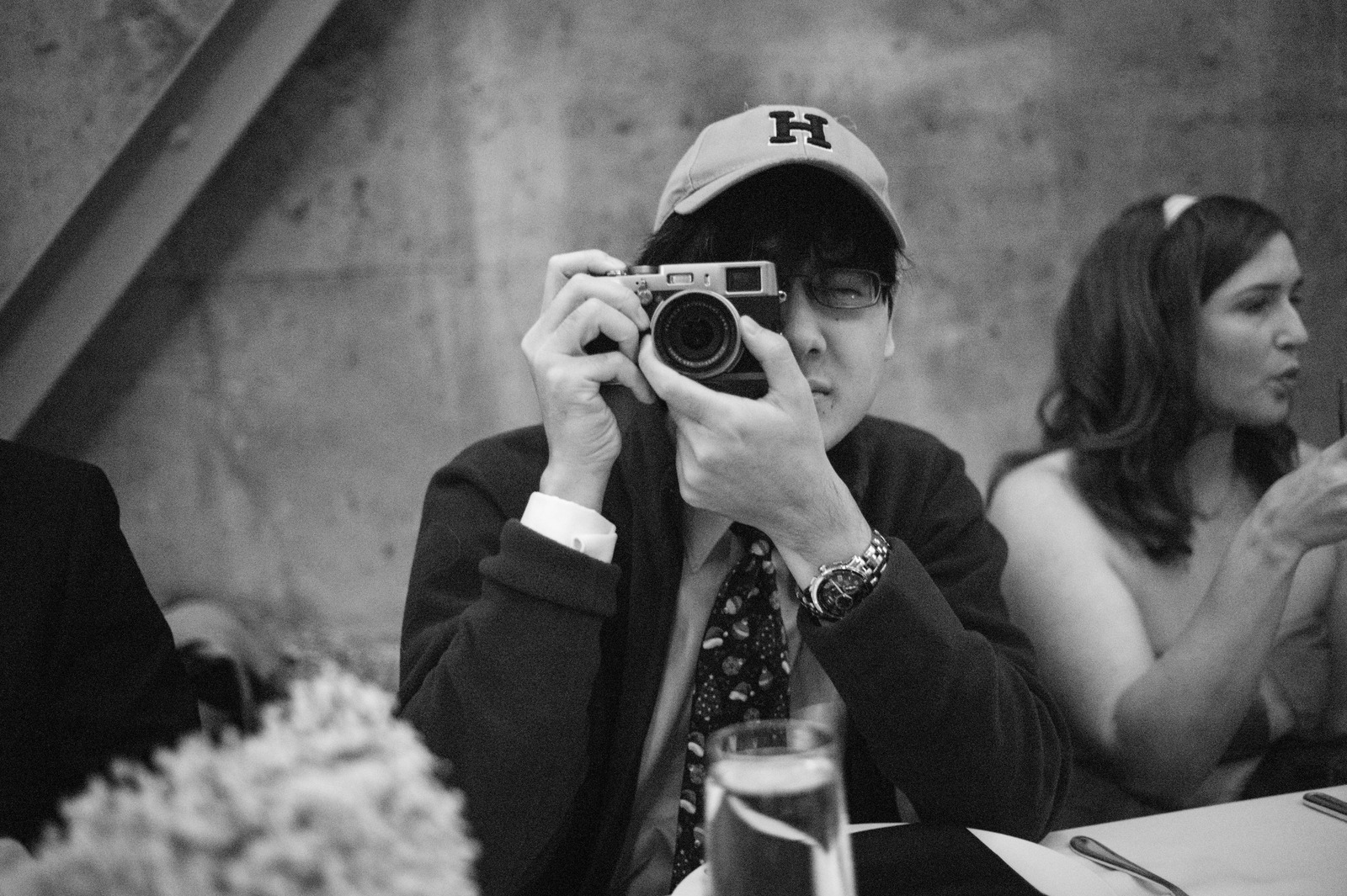 Candid Moment in Black and White